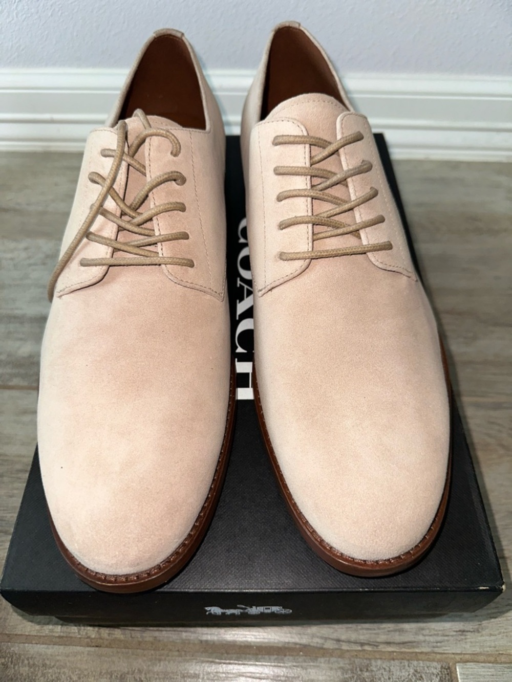 COACH Men’s Beige Suede Dress Shoes 👞 - Picture 5 of 10